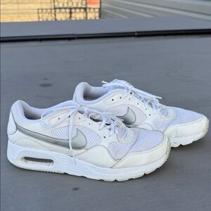 Nike White and Silver Athletic Shoes